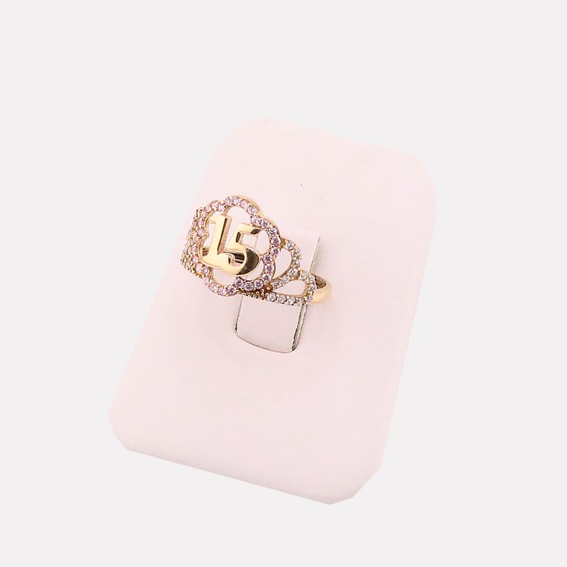 Anillo Corona 15 Años 14k 2g #5